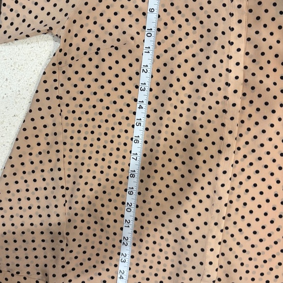 Polk Dot Nude/Black long sleeve silk blouse NWT - Picture 10 of 13